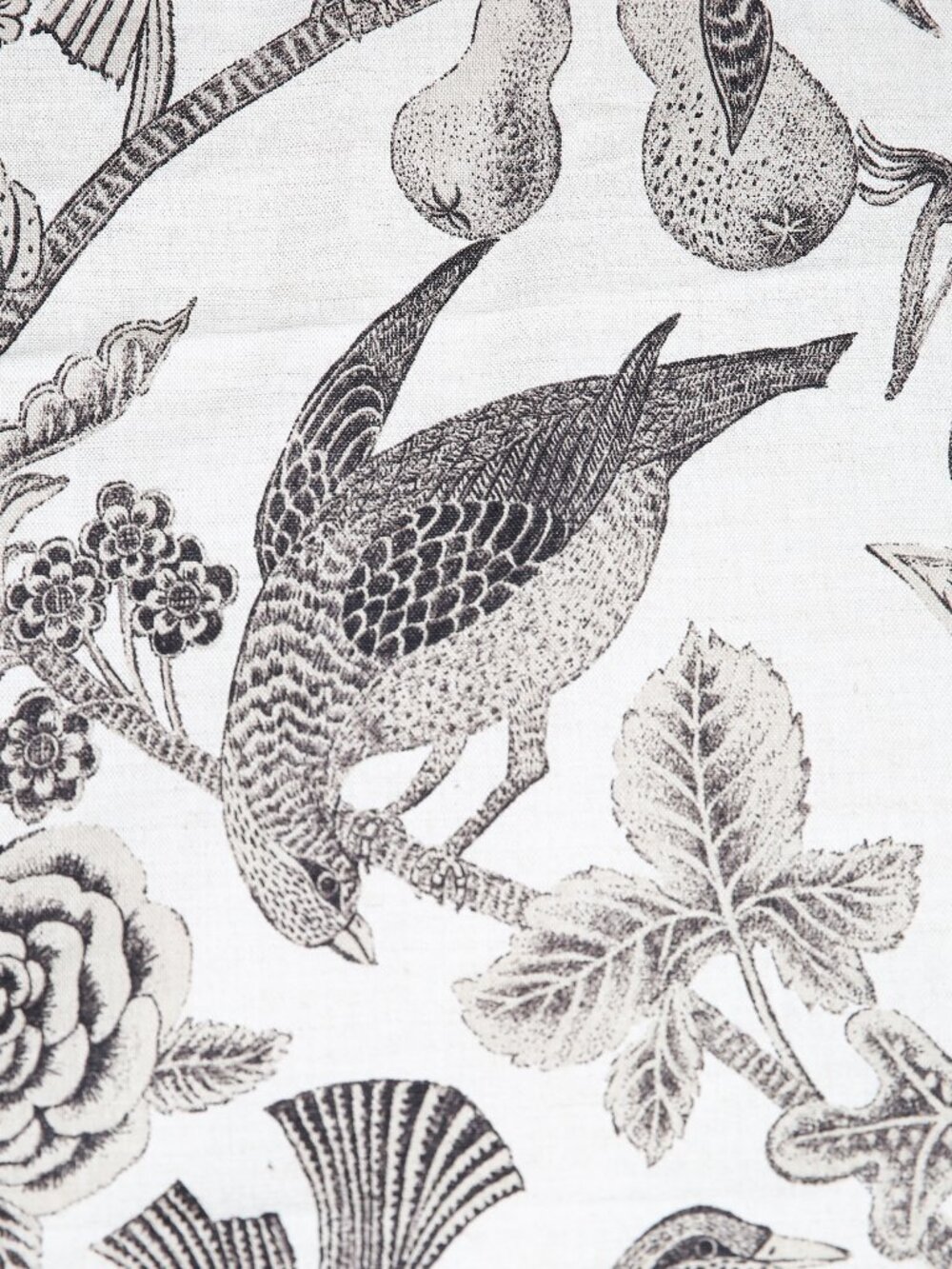 LEE BEHREN Vintage 'Katmandu' Botanical Bird Linen/Cotton Blend Designer Fabric - Picture 4 of 12